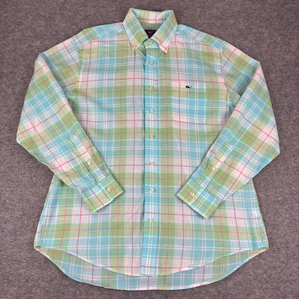 Vineyard Vines Tucker Shirt Button Down Long Sleeve Plaid Cotton Mens Medium M